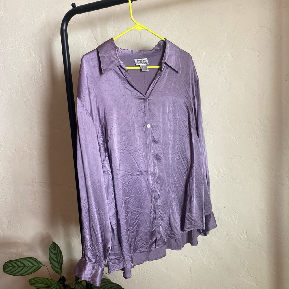Purple Button-Up Blouse